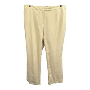 Talbots Woman Linen Blend Lined Trouser Pants Size 18 Petite Neutral NWT
